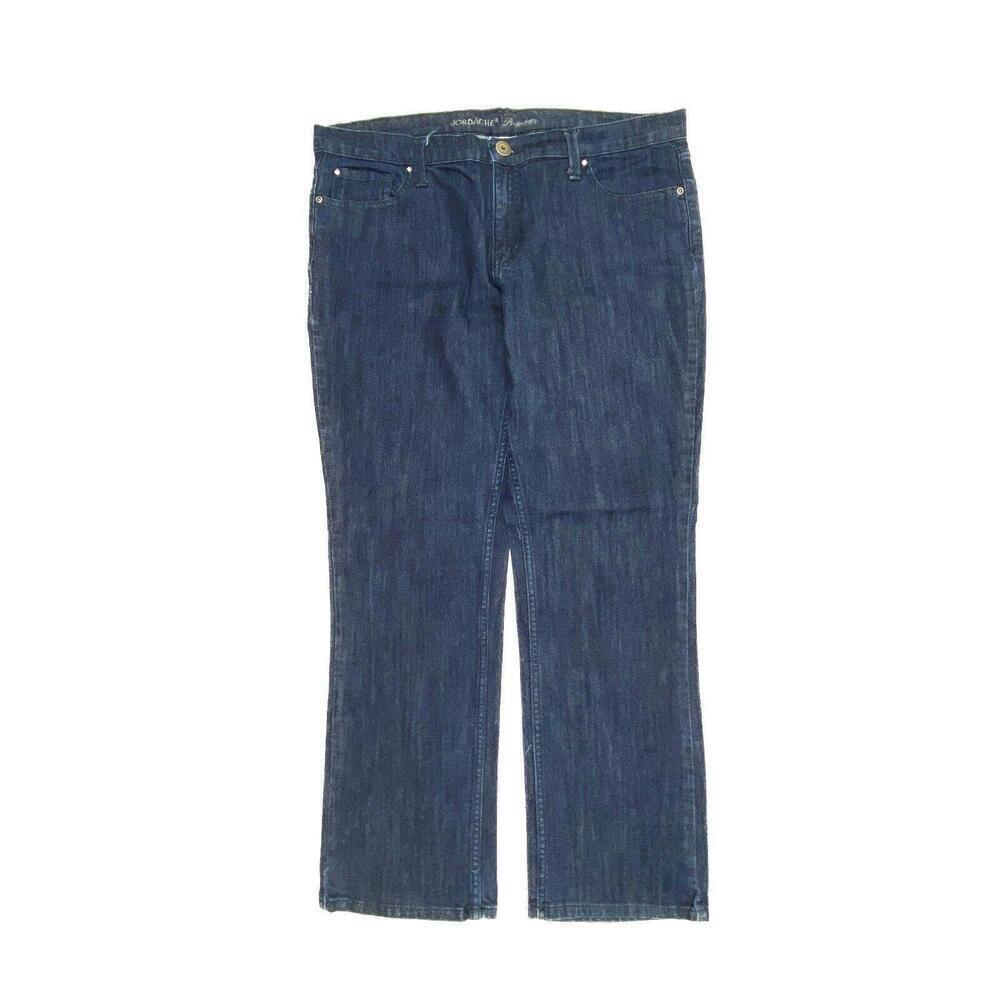 Jordache Straight Leg Women's size 16P Dark‎ Wash Blue Denim jeans